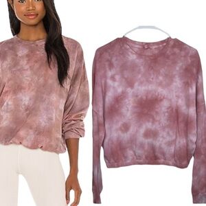 Garage Crewneck Sweatshirt Crop Pink Sz S